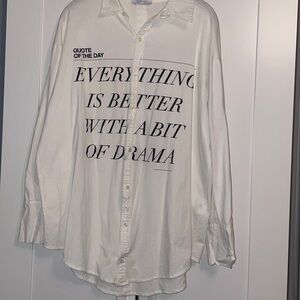 Zara white button down shirt